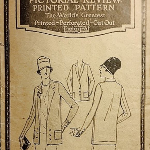 Antique Vintage 1920s Original Sewing Pattern For A Long Jacket Flapper Jazz Age - Picture 1 of 2